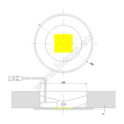 LED bodovka - VO65, 3.0W, 350mA, biela neutrál, hliník / Hecca