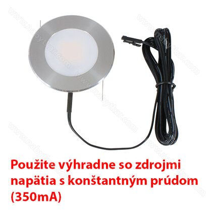 LED bodovka - VO65, 3.0W, 350mA, biela neutrál, hliník / Hecca