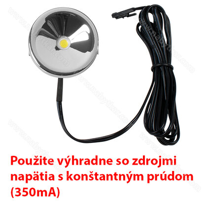 LED bodovka - VO30, 1.0W, 350mA, biela neutrál, chróm / Hecca