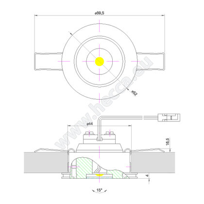 LED bodovka - VO54, 1.0W, 350mA, biela neutrál / Hecca LED bodovka - VO54, 1.0W, 350mA, biela neutrál / Hecca
