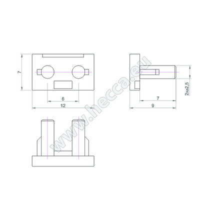 LED PROFIL - 07x10mm MINI, Koncovka - sivá (1 kpl= 2 ks)