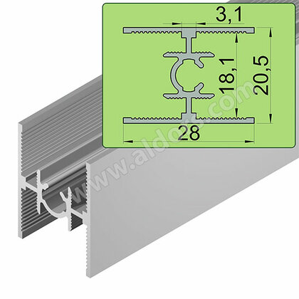 LUX Profil prechodový, 18mm, 2m, hliník LUX Profil prechodový, 18mm, 2m, hliník