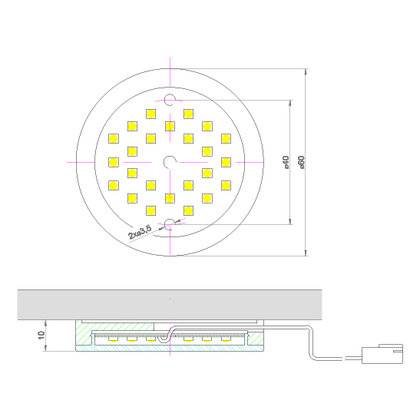 LED bodovka - NO61, 1.6W, DC12V, biela studená, hliník / Hecca