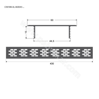 Ventilačná mriežka AL, 60mm