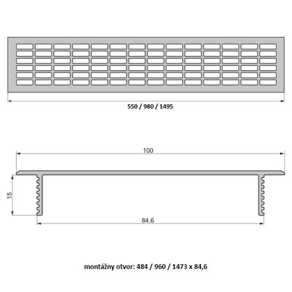 Ventilačná mriežka AL, 100mm Ventilačná mriežka AL, 100mm