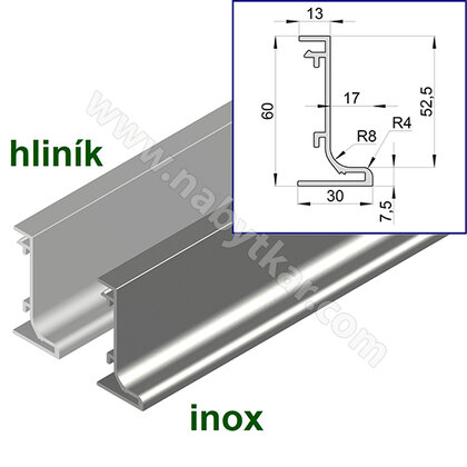 Gripless profil typ - "L"  L-3,5m
