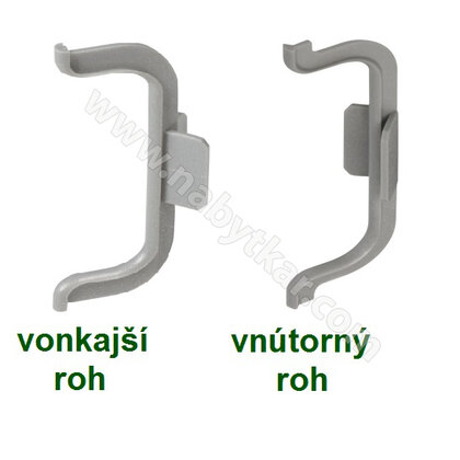 Gripless - uholník na profil typ-"C", 90°