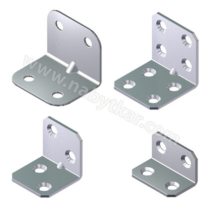 Uholník kovový dvojradové dierovanie, zinok