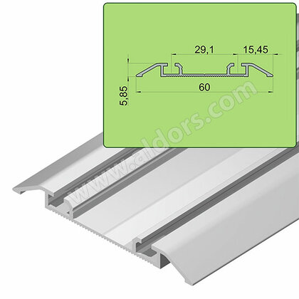 ECO Koľaj spodná REVERSE pre 10 mm, hliník