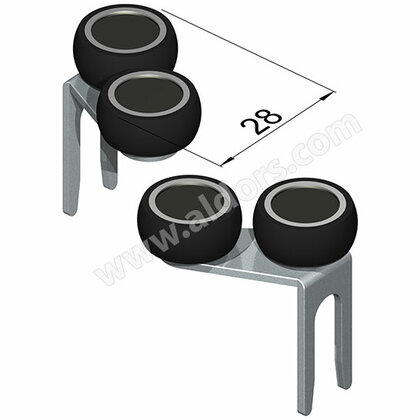 ECO Vedenie vrchné 10,na šírku kolaje 28 mm, bočné - ložisko, profil