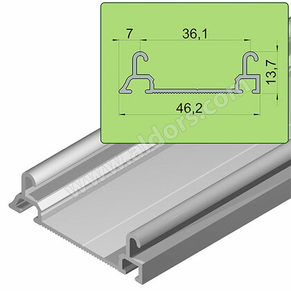 LUX Koľaj spodná, CONVEX, hliník LUX Koľaj spodná, CONVEX, hliník