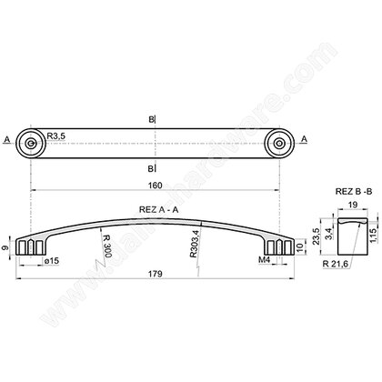 Madlo F105, matný chróm