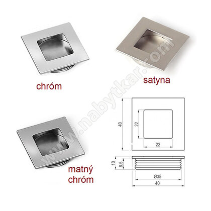 Madlo zapustené hranaté B226, na fi 35 mm