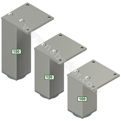 Nábytk.noha N 45X45 B s rektifikaciou, Inox