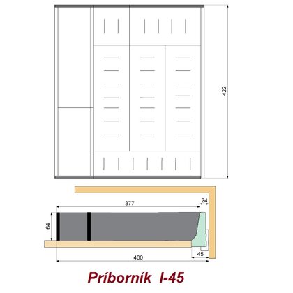 EVO príborník, do EVOboxu hĺbky 450