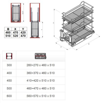 MAXIMA MINI spodne vedenie, 3 poličkový /Rejs
