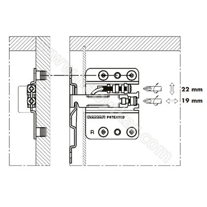 Závesné kovanie pre spodné skrinky ART807 Závesné kovanie pre spodné skrinky ART807
