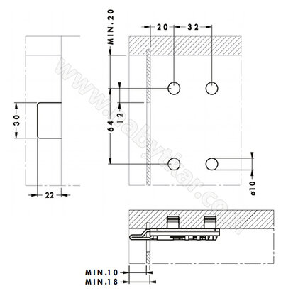 Závesné kovanie pre spodné skrinky ART807 Závesné kovanie pre spodné skrinky ART807