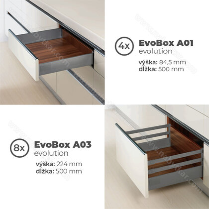 SET-EVObox Evolution: 4x A01+8x A03, d- 500, Antracit