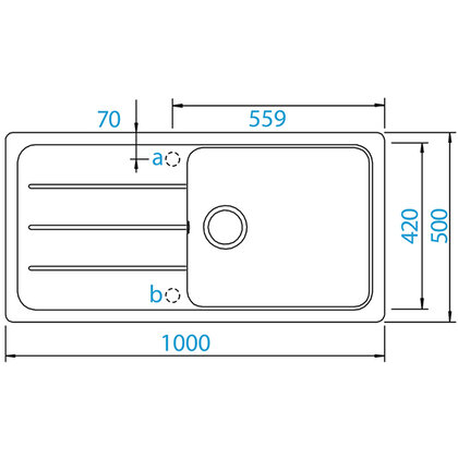 Drez FORMHAUS D100L 100cm  ONYX+ sifón