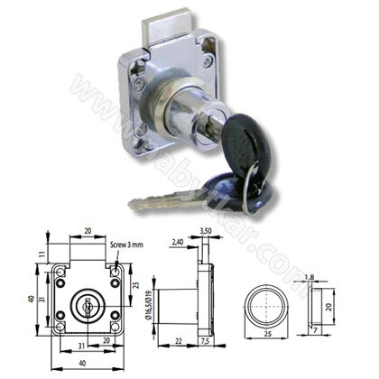 Zámok štvorcový - výber (rôzny klúč ) SISO, chróm Zámok štvorcový - výber (rôzny klúč ) SISO, chróm