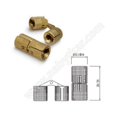 Záves cylinder fi 12 mosadz  Záves cylinder fi 12 mosadz