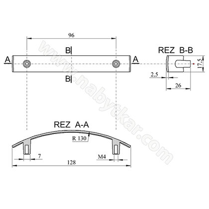 Madlo F121-G08 ( UN8708 ) matný chróm / LC