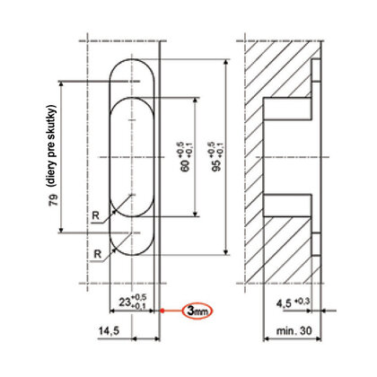 Dverový záves vnútorný, W978-00-00, biely nikel