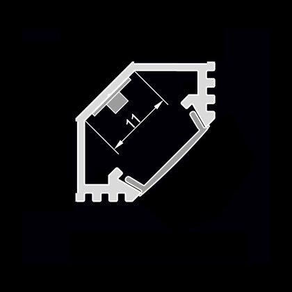 LED PROFIL - 18x18mm Rohový, Profil SLIM - hliník, 3m, bez krycej lišty,na obojstr.lep.pásku / LC