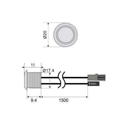 Dotykový LED vypinač so stmievač. a podsvetlením do led.profilu medzi led pás a transf.12V/ 5A/60W