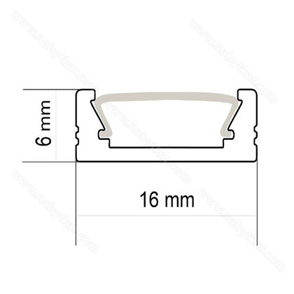 LED PROFIL - 06x16mm, Profil - hlinik, 2m, bez krycej listy /CP