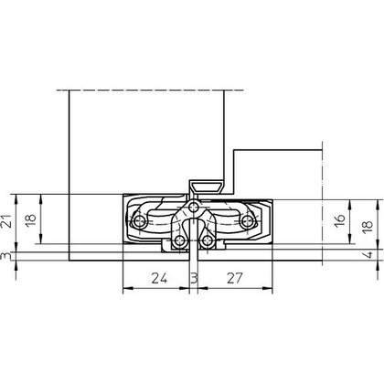 Záves Tectus pre bezfalcové reverzné dvere do 60 Kg - hliník (bal:2 ks)