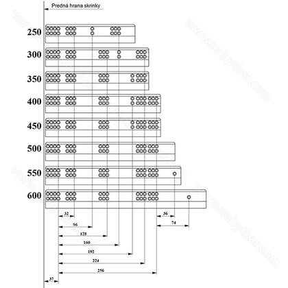 Skrytý plnovýsuv pre 18 mm, bez uchytenia 3D
