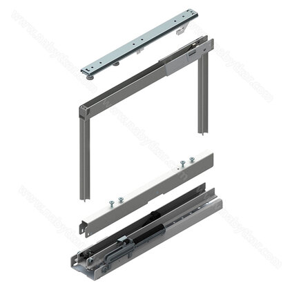 MAXIMA - Plnovýsuv horný a dolný Fulterer do potr.košov Maxi-midi,120 kg,mal.striebro/Rejs