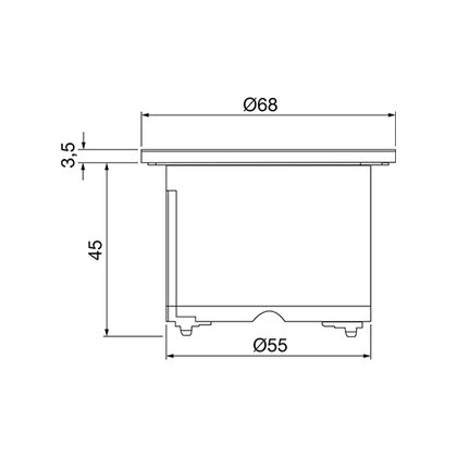 Zásuvková jednotka PIX 1x230V 35° plast/čierna/biela/nerez 