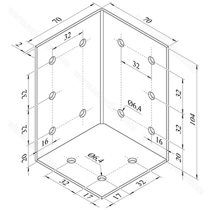 Trojstenný uholník na posteľ s 90° uhlom,č.2