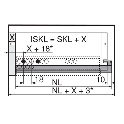 Skrytý pl.766H7000B MOVENTO 700mm, 60kg bez uch.č. s tlmení /Blum