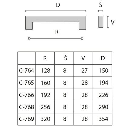 Madlo Techno  C, inox Madlo Techno  C, inox