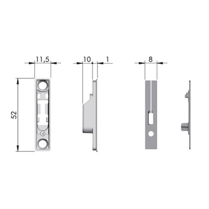 Zapustené uchytenie na dvierka pre sklopný lankový mech. KIARO EASY- antracit Zapustené uchytenie na dvierka pre sklopný lankový mech. KIARO EASY- antracit