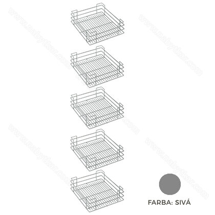 Košíkový set k potrav.košu 255, šírka: 400mm, počet políc: 5ks, Grey / SIGE