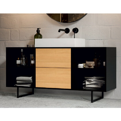 Nábytková noha NS38-120-370-L2 bez regulácie čierna / Gamet 