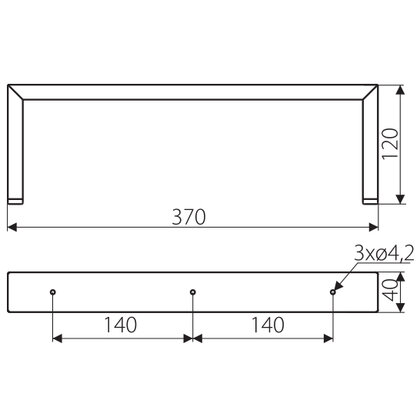 Nábytková noha NS40-120-370-L2 bez regulácie čierna / Gamet 