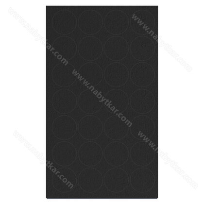 Krytky samolep.fi 20 mm U999 ST9/0190 PE čierna (1 plátok= 28 krytiek) nr.327