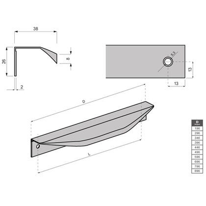 Madlo F520, čierna matná  Madlo F520, čierna matná