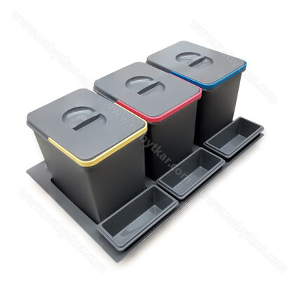 Kôš na odpadky ART 938 LC do zás. šírky 80cm,700x480x310 mm 3x15 l, antracit Kôš na odpadky ART 938 LC do zás. šírky 80cm,700x480x310 mm 3x15 l, antracit