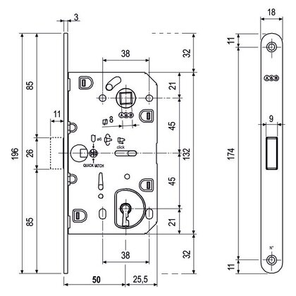 Magnetický zámok AGB-OB-DM50-LM90 - nikel