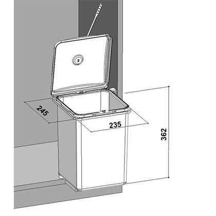 Kôš na odpadky s autom.otváraním 1 X 13L 235x245x362mm, sivý /LC