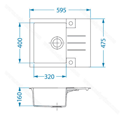 Drez Rock 30, black G91 + pop-up sifón /Alveus