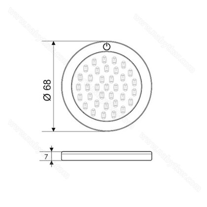 LED bodovka - NO85, 3W s dotykovým vypínačom, DC12V, hliník / CP