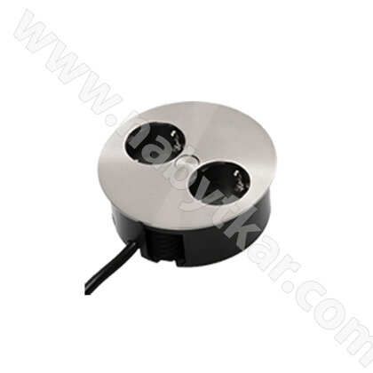 Stolová otočná zásuvka TWIST 931.016 2Z 2x230V 2,0m kábel, matný chrom / čierna